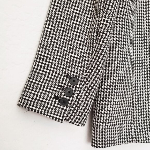 Mango Houndstooth Oversized Blazer Jacket S Gray Single Button Preppy Academia - Picture 9 of 16